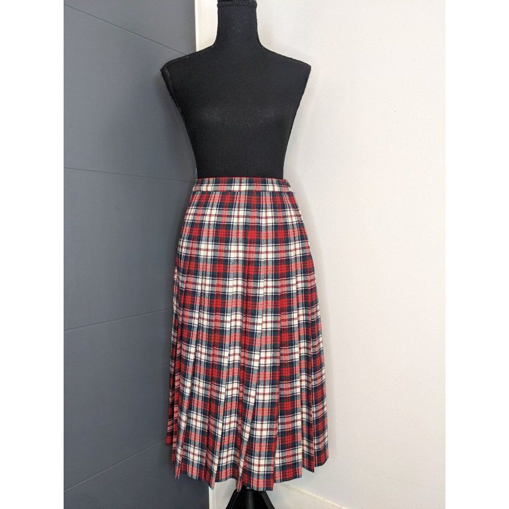 Vintage Pendleton Petite Authentic Dress Macduff Tartan Pleated Midi Skirt - 6P